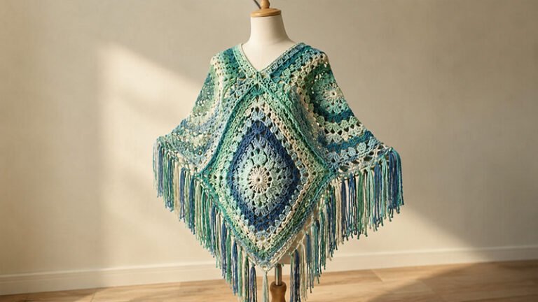 70’s Style Granny Square Poncho