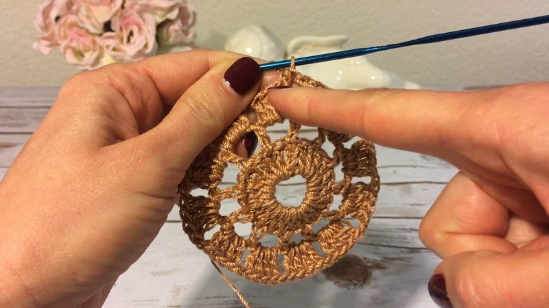 Aunt Lydia's Wisteria Doily Round 4 (Color D- Aqua):