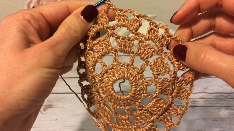 Aunt Lydia's Wisteria Doily Round 6 (Color B- Wood Violet):