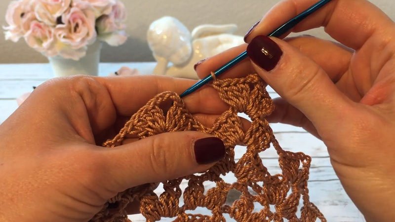 Aunt Lydia's Wisteria Doily  Round 8 (Color D- Aqua):