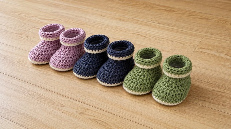 Classic Crochet Baby Booties with Folded Cuff