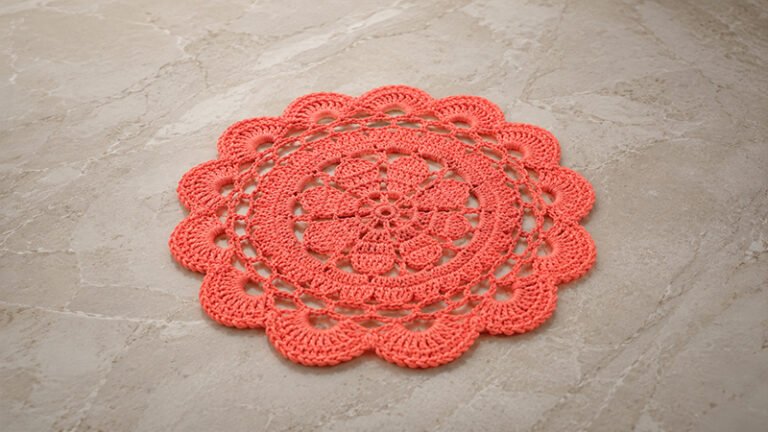 Coral Lace Doily
