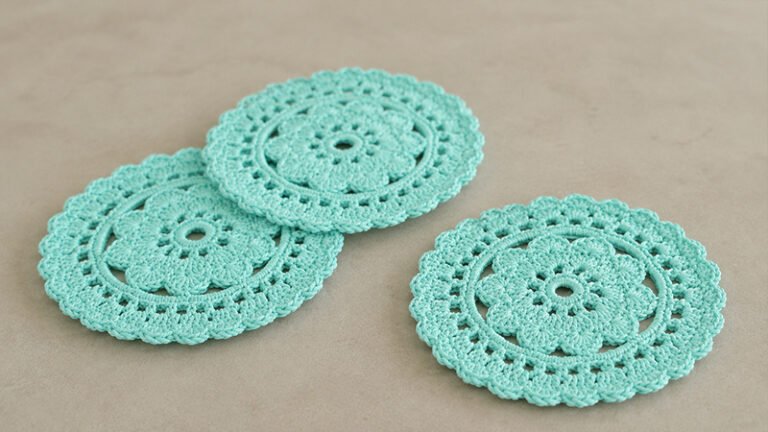Crochet Floral Doily Coaster