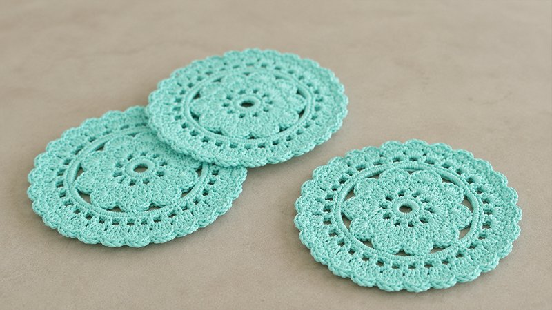 Crochet Floral Doily Coaster