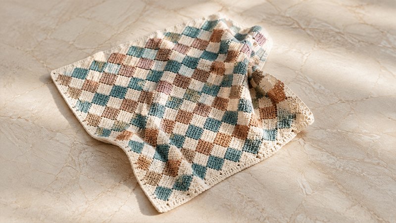 Entrelac Crochet Baby Blanket