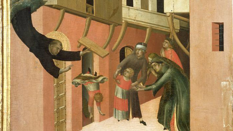 Simone Martini – The Miracle of the child falling from the balcony
