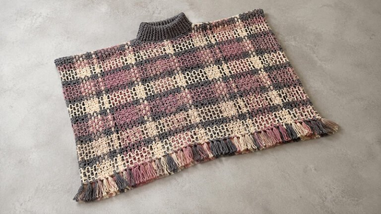 Spring Plaid Crochet Poncho