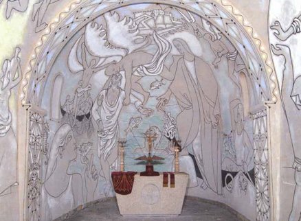 Cocteau's fresco decoration of Chapelle Saint-Pierre in Villefranche-sur-Mer