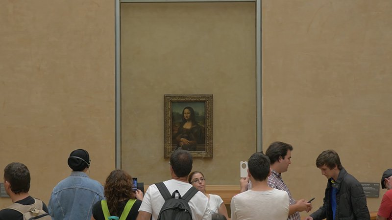 The Mona Lisa is part of the permanent collection at the Louvre in Paris