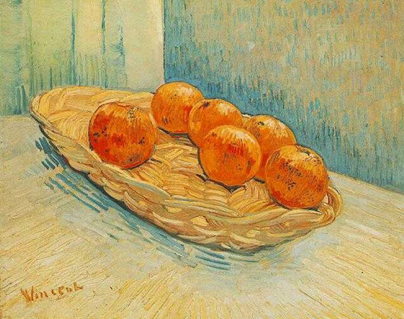 Still Life with Basket and Six Oranges – Vincent van Gogh
