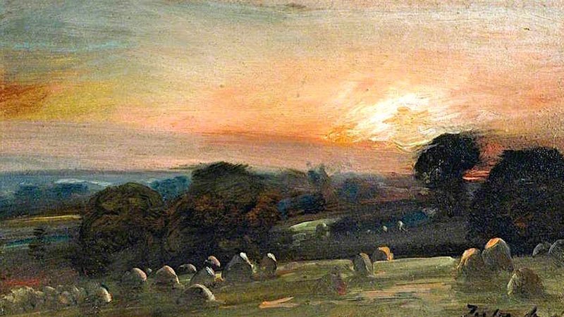 A Hayfield near East Bergholt at Sunset