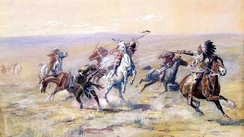 When Blackfoot And Sioux Meet – Charles Marion Russell