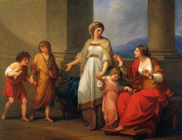 Cornelia, Mother of the Gracchi, Pointing to her Children as Her Treasures – Angelica Kauffman