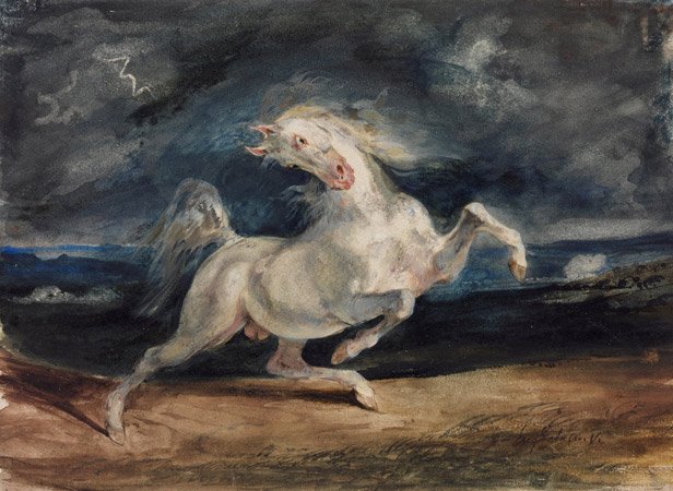 Horse Frightened by a Thunderstorm – Eugène Delacroix