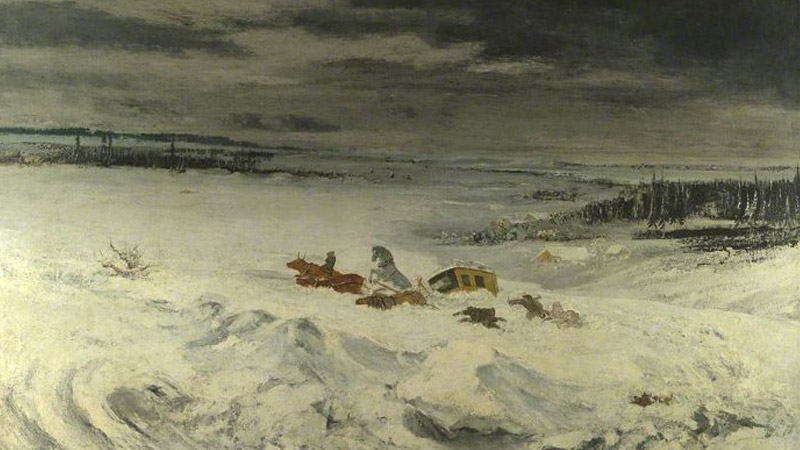 La Diligence in the Snow – Gustave Courbet