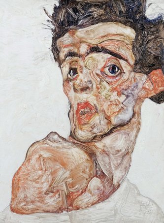 Self-Portrait with Raised Bare Shoulder