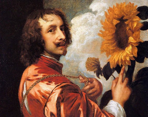  Self-Portrait with a Sunflower – Anthony van Dyck