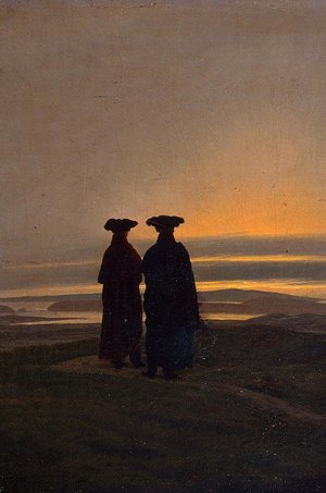 Sunset (Brothers) or Evening Landscape with Two Men – Caspar David Friedrich