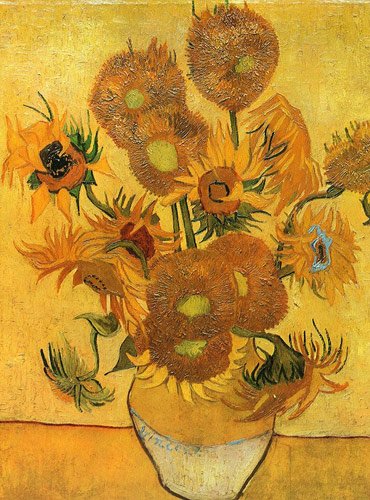 Vase with Fifteen Sunflowers