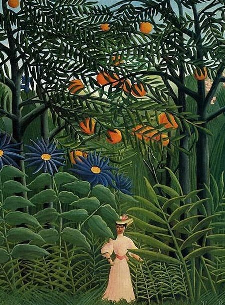 Woman Walking in an Exotic Forest – Henri Rousseau