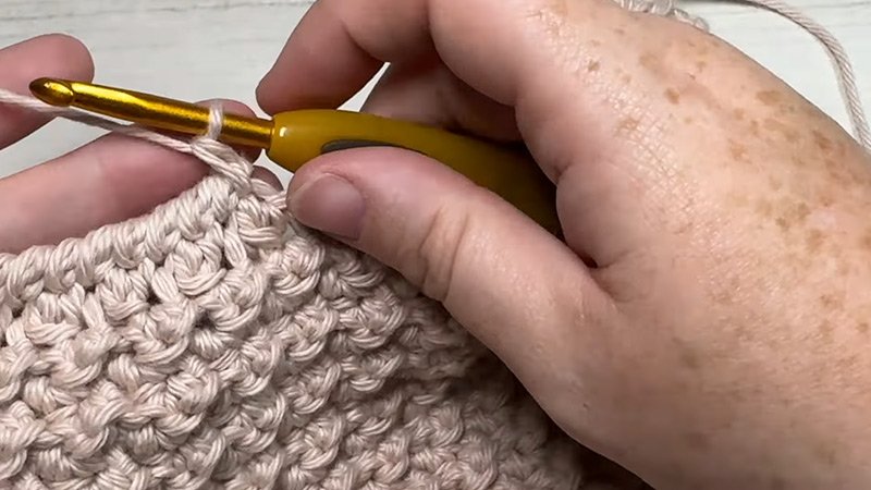 Easy Textured Dishcloth Last Row