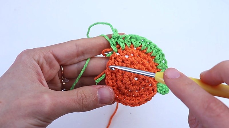 the Flower Power Dishcloth Pattern Round 5) Ch 2