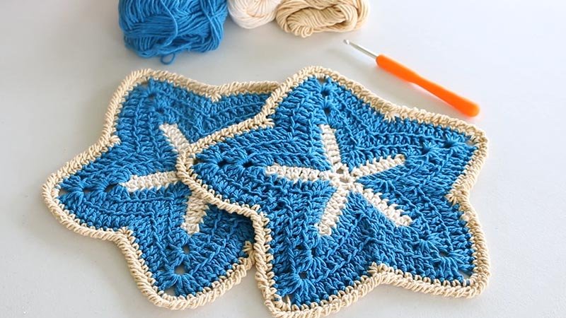 Starfish Crochet Washcloth Finishing