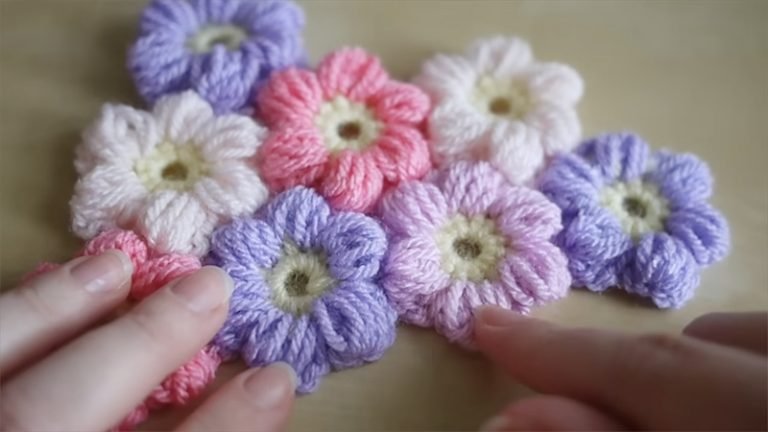 Puff Flower Free pattern