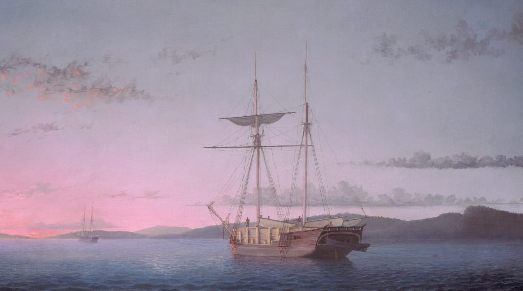 Lumber Schooners at Evening on Penobscot Bay – Fitz Henry Lane