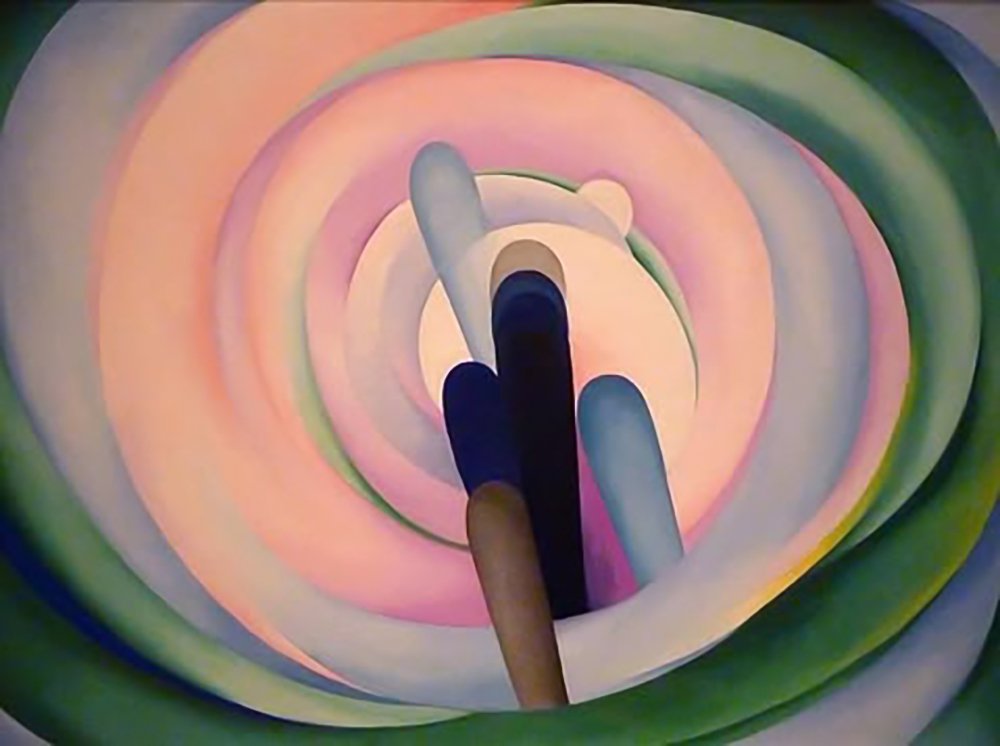 Grey Blue & Black – Pink Circle – Georgia O’Keeffe