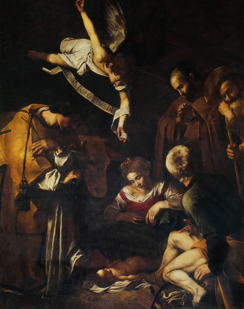 Nativity with St. Francis and St. Lawrence – Caravaggio