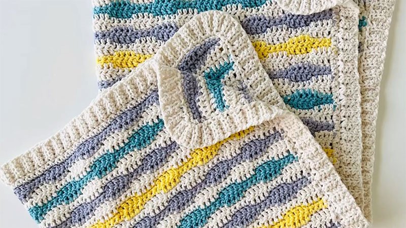 Retro Waves Baby Blanket Pattern
