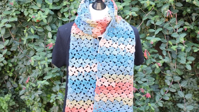 One Skein Granny Rows Scarf