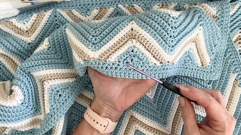 Squared-Off Chevron Baby Blanket