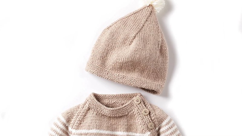 Bernat Wee Stripes Knit Pullover And Hat