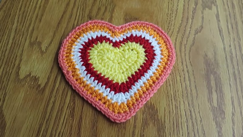 Color Burst Crochet Heart Pattern