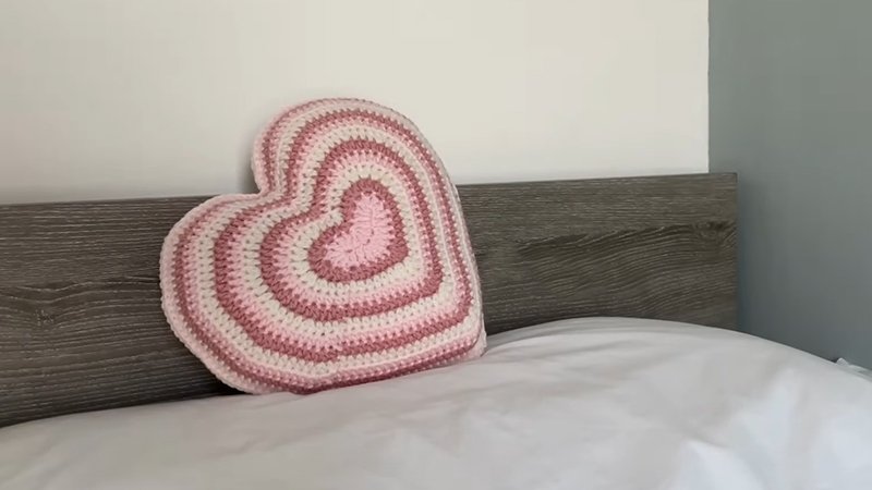 Crochet Heart Pillow