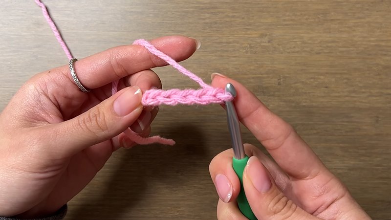 First Set of Double Crochets