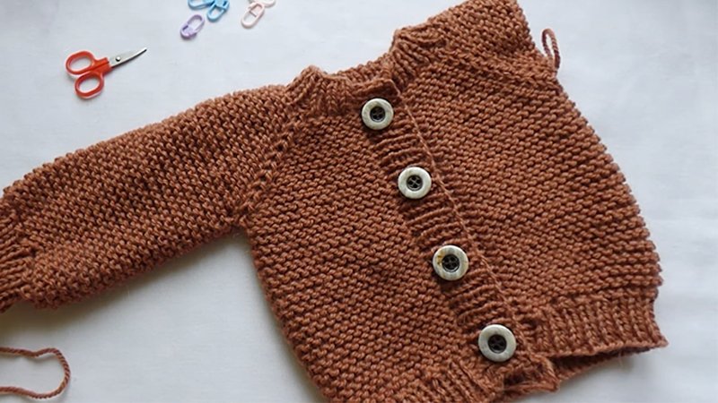 Garter Stitch Baby Cardigan