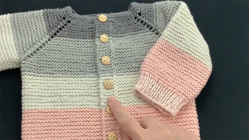 Garter Yoke Baby Cardi