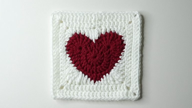 Granny Square Crochet Heart