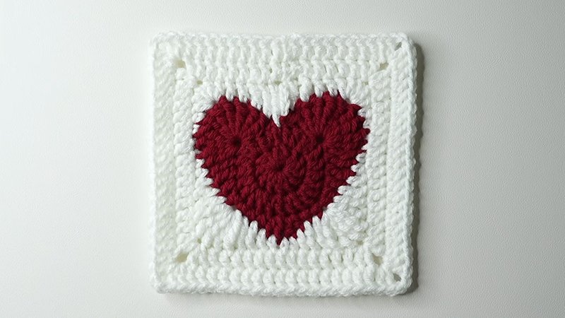 Granny Square Crochet Heart