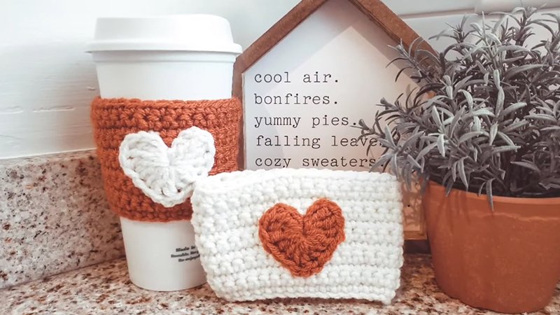 Heart Cup Cozy Crochet Pattern