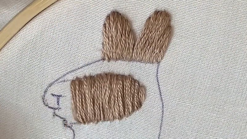 Embroidering the Saddle Detail