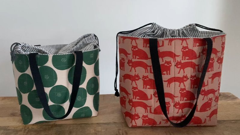 Japanese Style Square Bag with Quilting Cotton