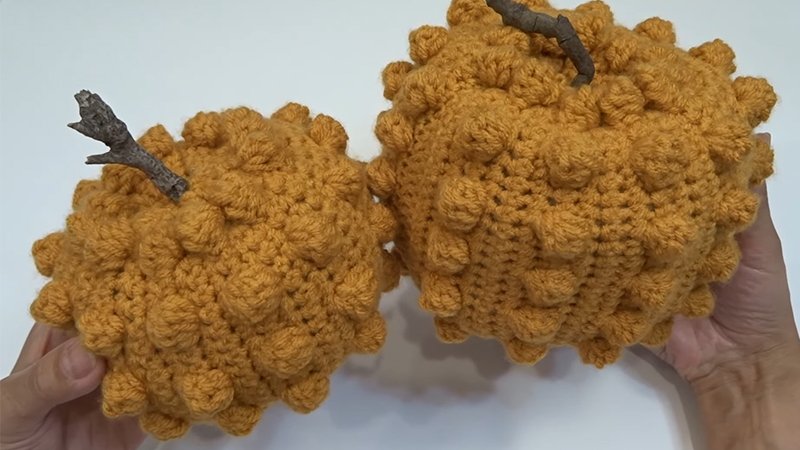 Bobble Stitch Pumpkins
