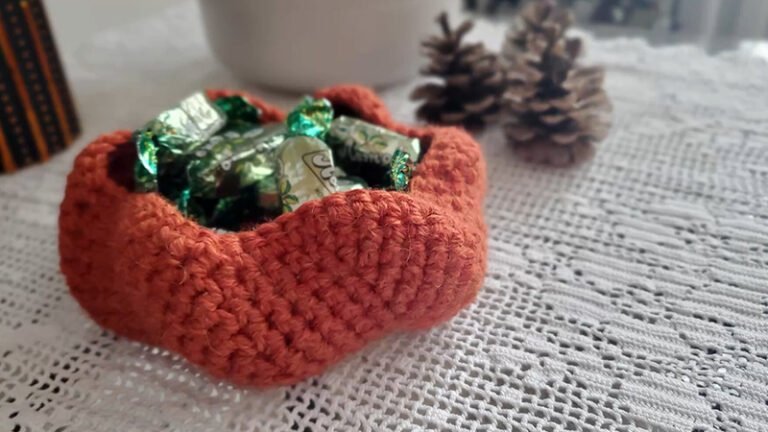 Crochet Pumpkin Treat Bowl