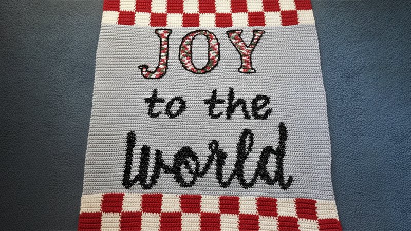 Joy to the World Christmas Blanket Pattern