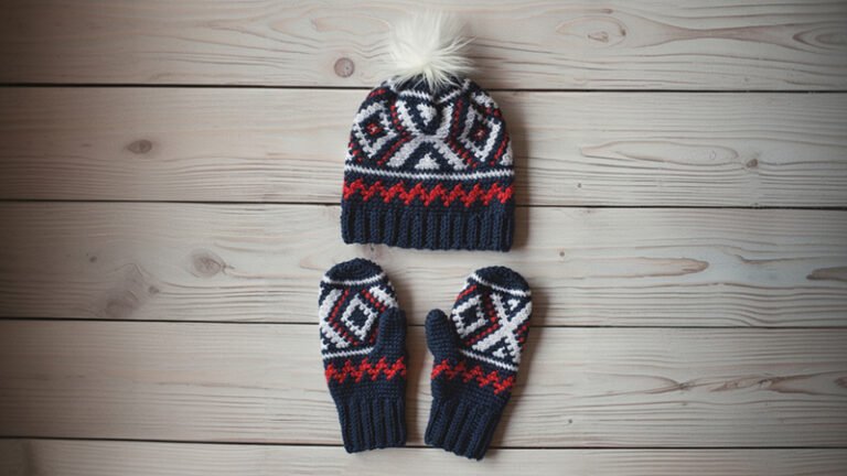 Neva Fair Isle Crochet Hat and Mittens