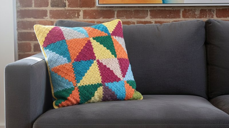 Pastel Triangles Pillow Pattern